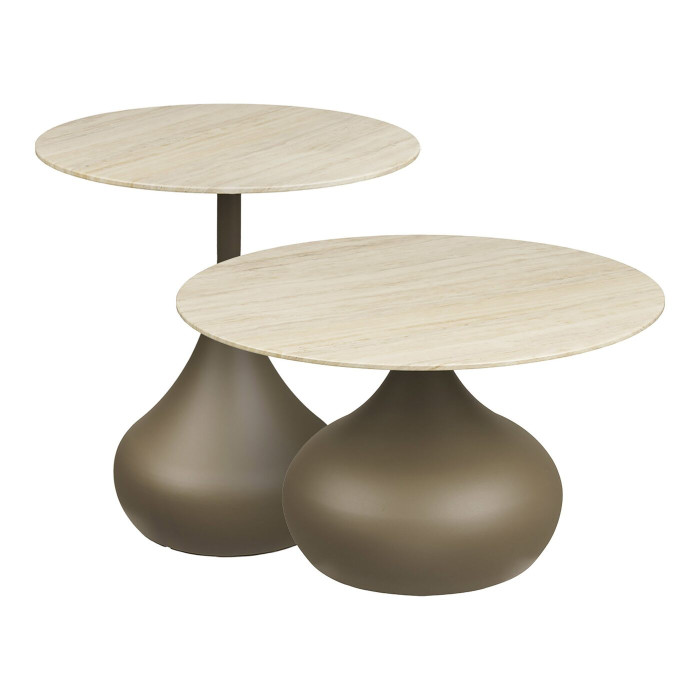 Diivanilaud PIENZA (2-osaline komplekt) — värv: khaki Diivanilaud PIENZA (2-osaline komplekt) — värv: khaki