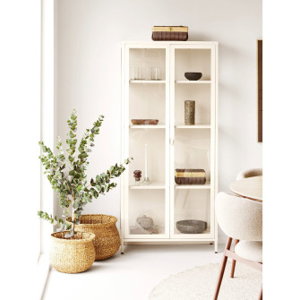 Vitriinkapp BRISBANE — värv: loodusvalge; 35 × 80 × 175 cm