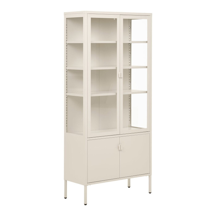 Vitriinkapp BRISBANE — värv: loodusvalge; 35 × 80 × 180 cm