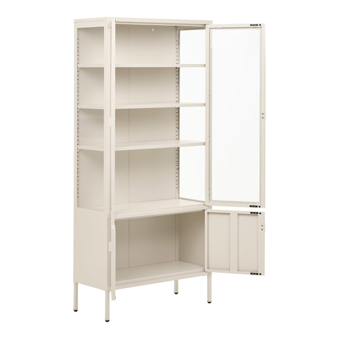 Vitriinkapp BRISBANE — värv: loodusvalge; 35 × 80 × 180 cm
