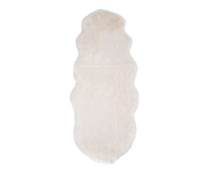 Kunstlambanahast vaip — värv: elevandiluukarva; 180 × 60 × 6,5 cm