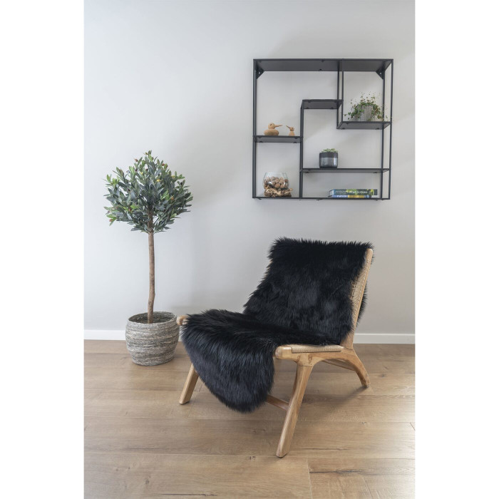 Kunstlambanahast vaip — värv: must; 180 × 60 × 6,5 cm
