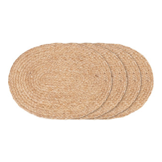 Lauamatt BOMBAY (4-osaline komplekt) — värv: looduslik toon; 45 × 35 × 0,5 cm
