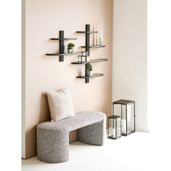 Seinariiul ALIANO — värv: must; 17,5 × 80 × 88 cm Seinariiul ALIANO — värv: must; 17,5 × 80 × 88 cm