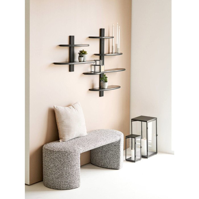 Seinariiul ALIANO — värv: must; 17,5 × 65 × 42,5 cm Seinariiul ALIANO — värv: must; 17,5 × 65 × 42,5 cm