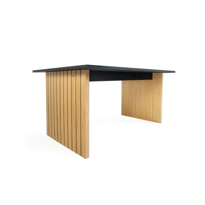 Söögilaud Stripe 160 — tamme toon / must